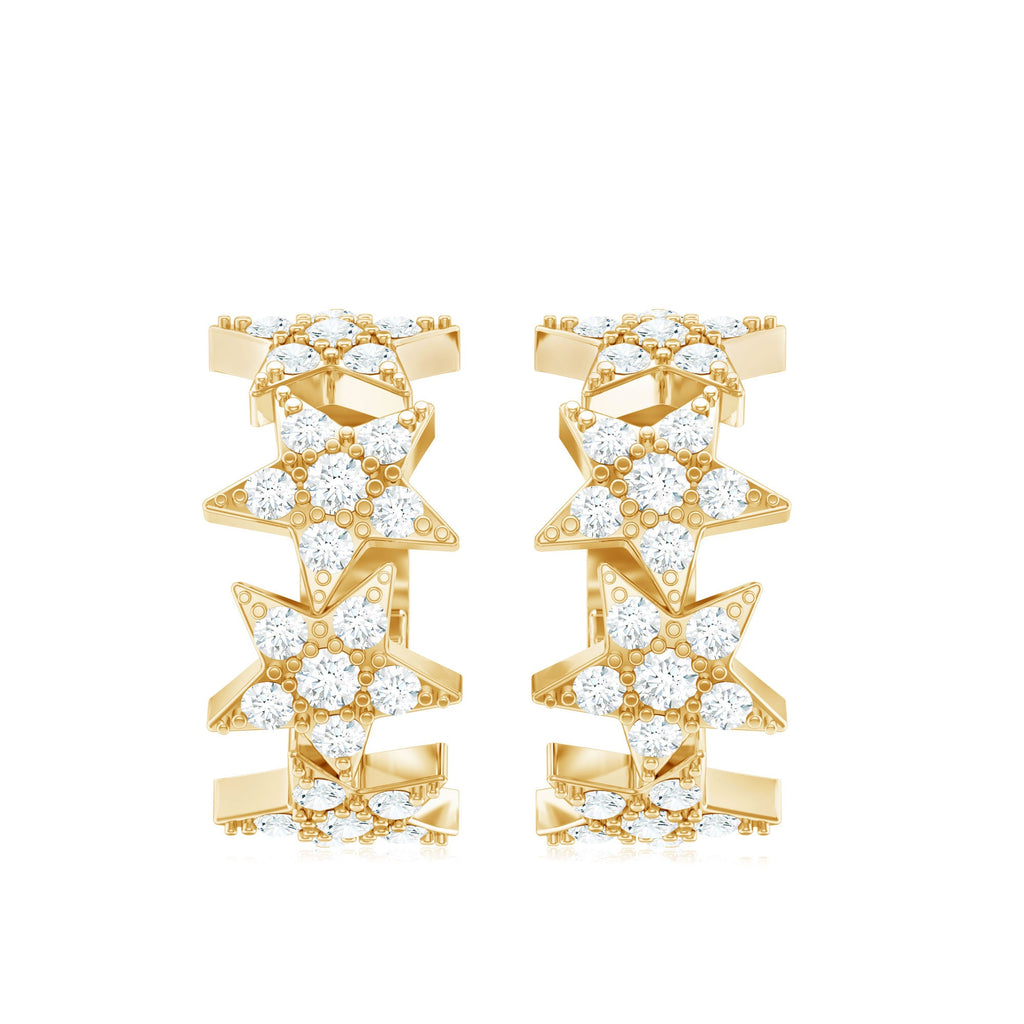 Zircon Star Celestial Hoop Earrings