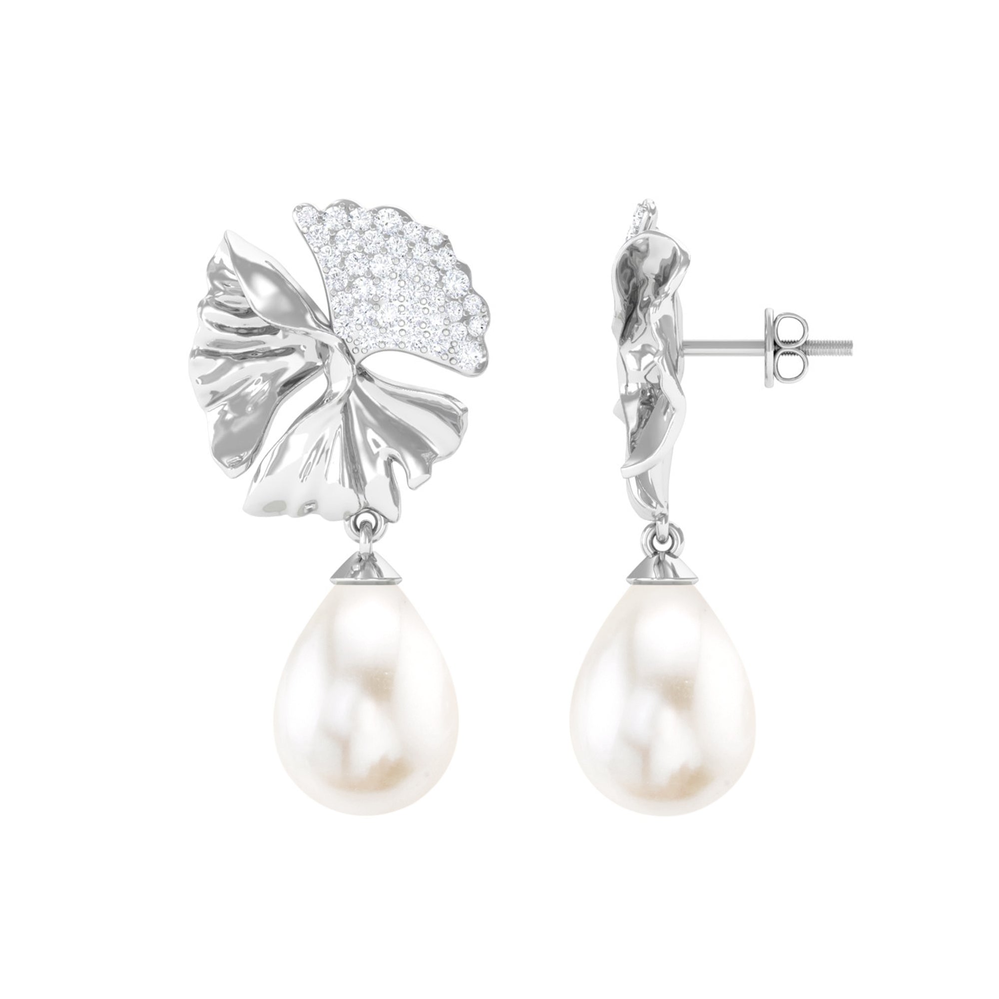 Nature Inspired 9X12mm Freshwater Pearl Drop Earrings