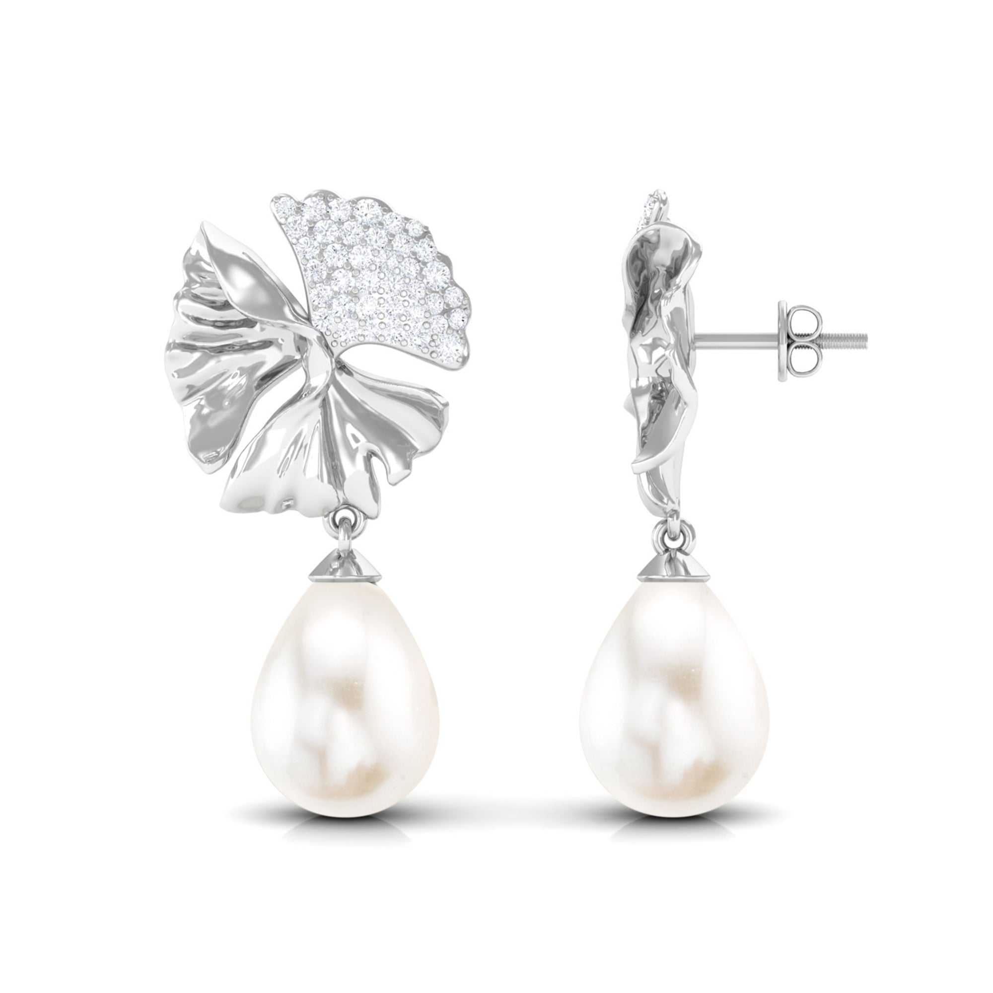Nature Inspired 9X12mm Freshwater Pearl Drop Earrings