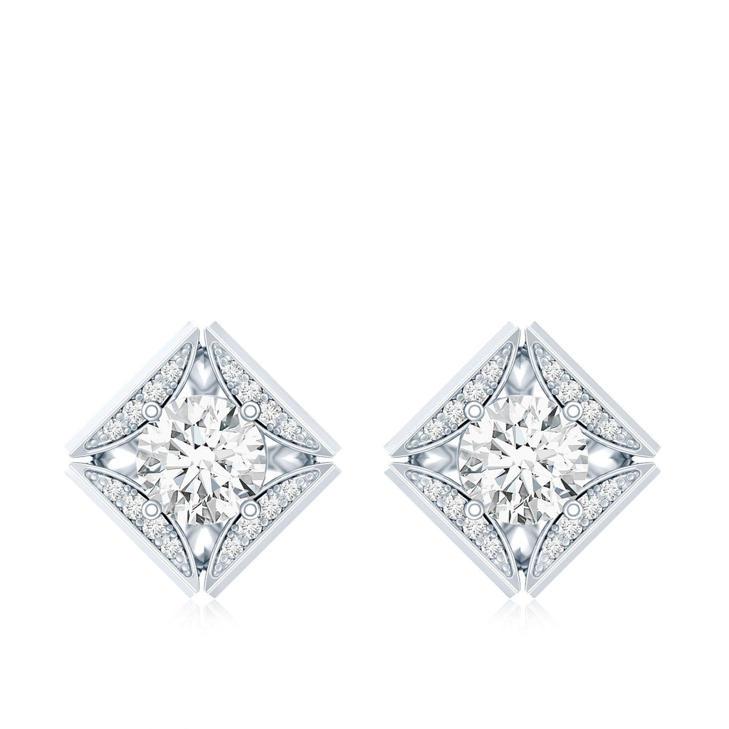 Classic Lab Grown Diamond Stud Earrings With Screw Back