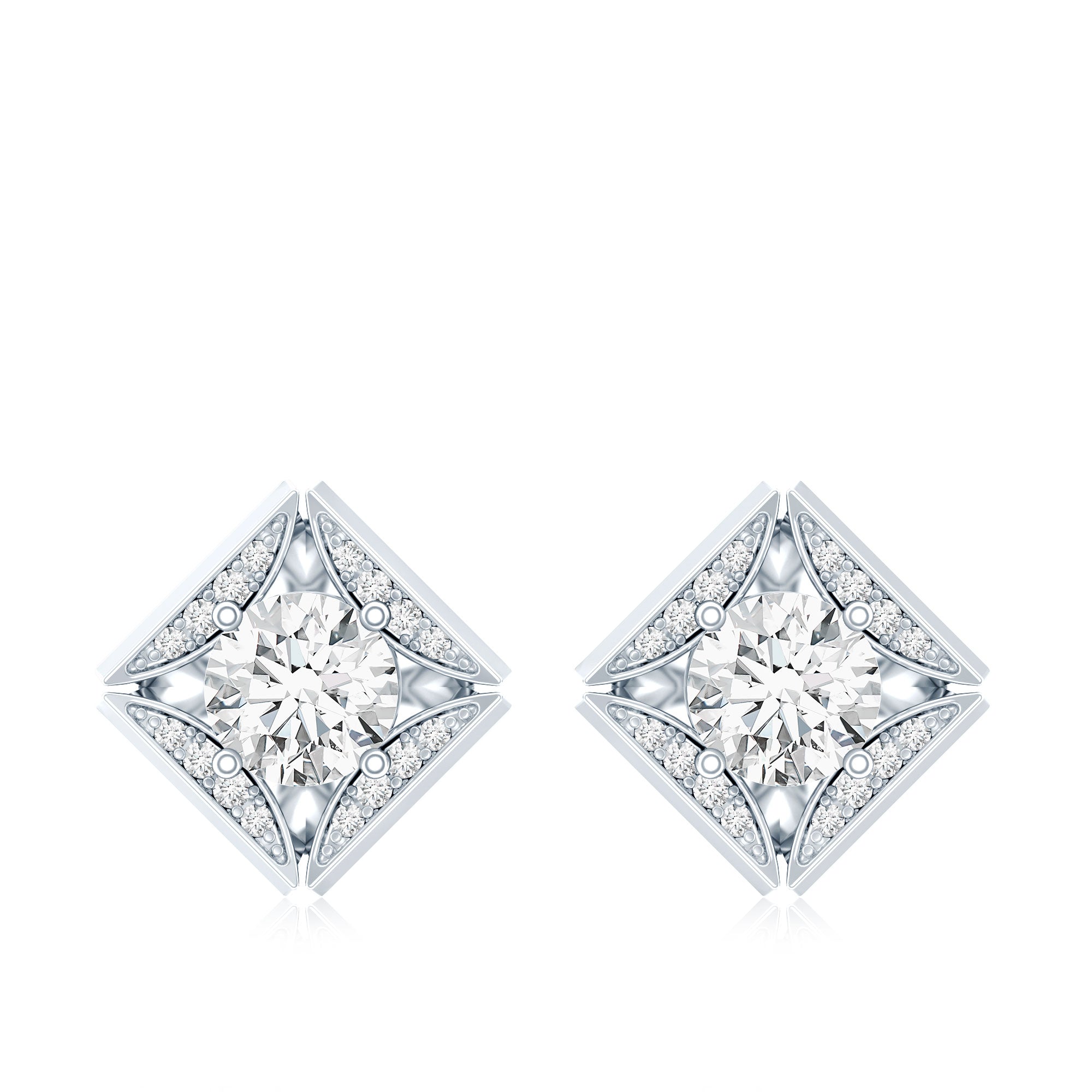 Classic Lab Grown Diamond Stud Earrings With Screw Back