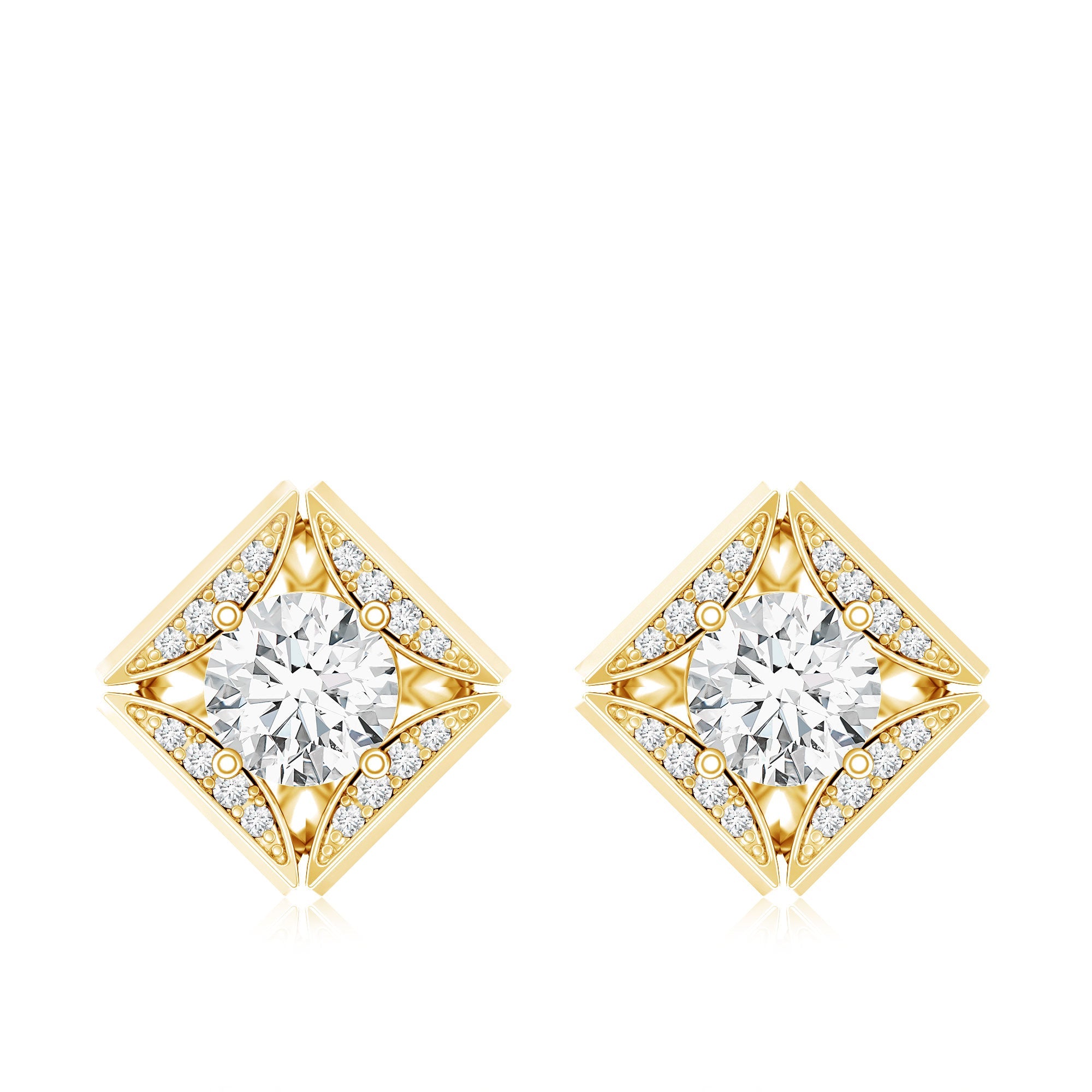 Classic Lab Grown Diamond Stud Earrings With Screw Back