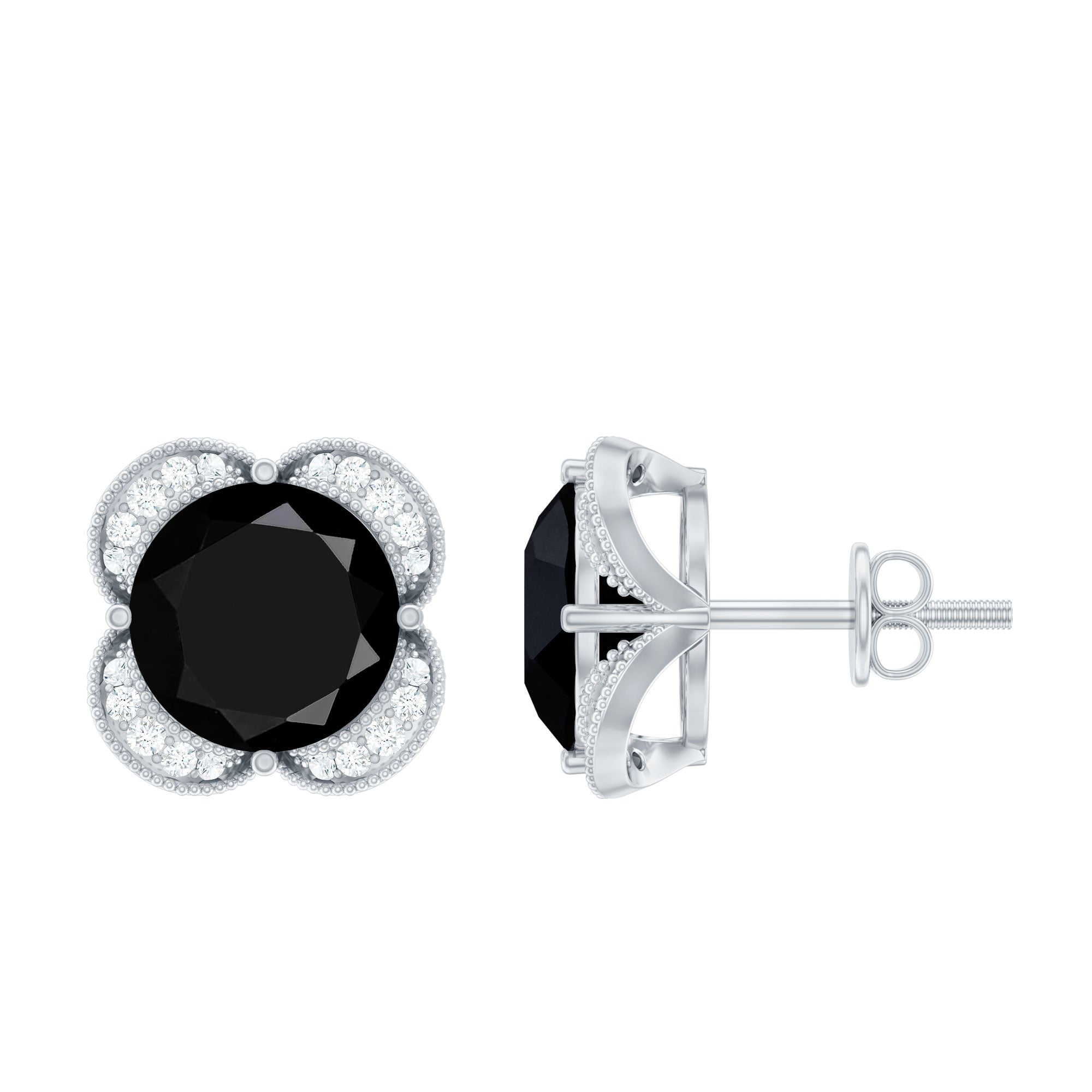 Lab Grown Black Diamond Statement Stud Earrings