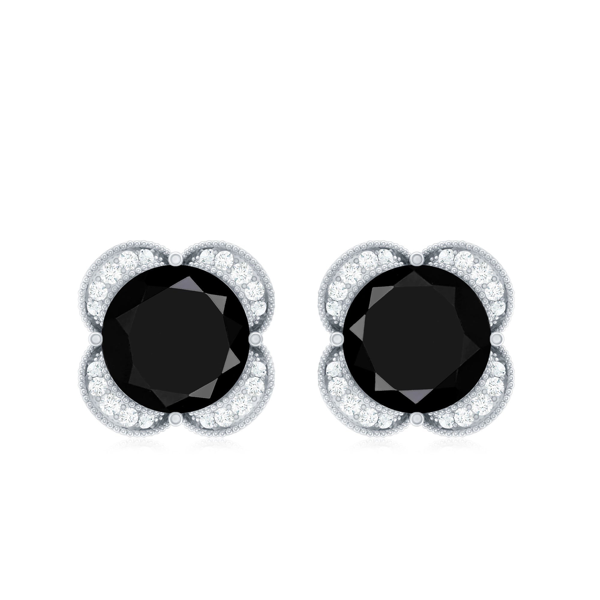 Lab Grown Black Diamond Statement Stud Earrings