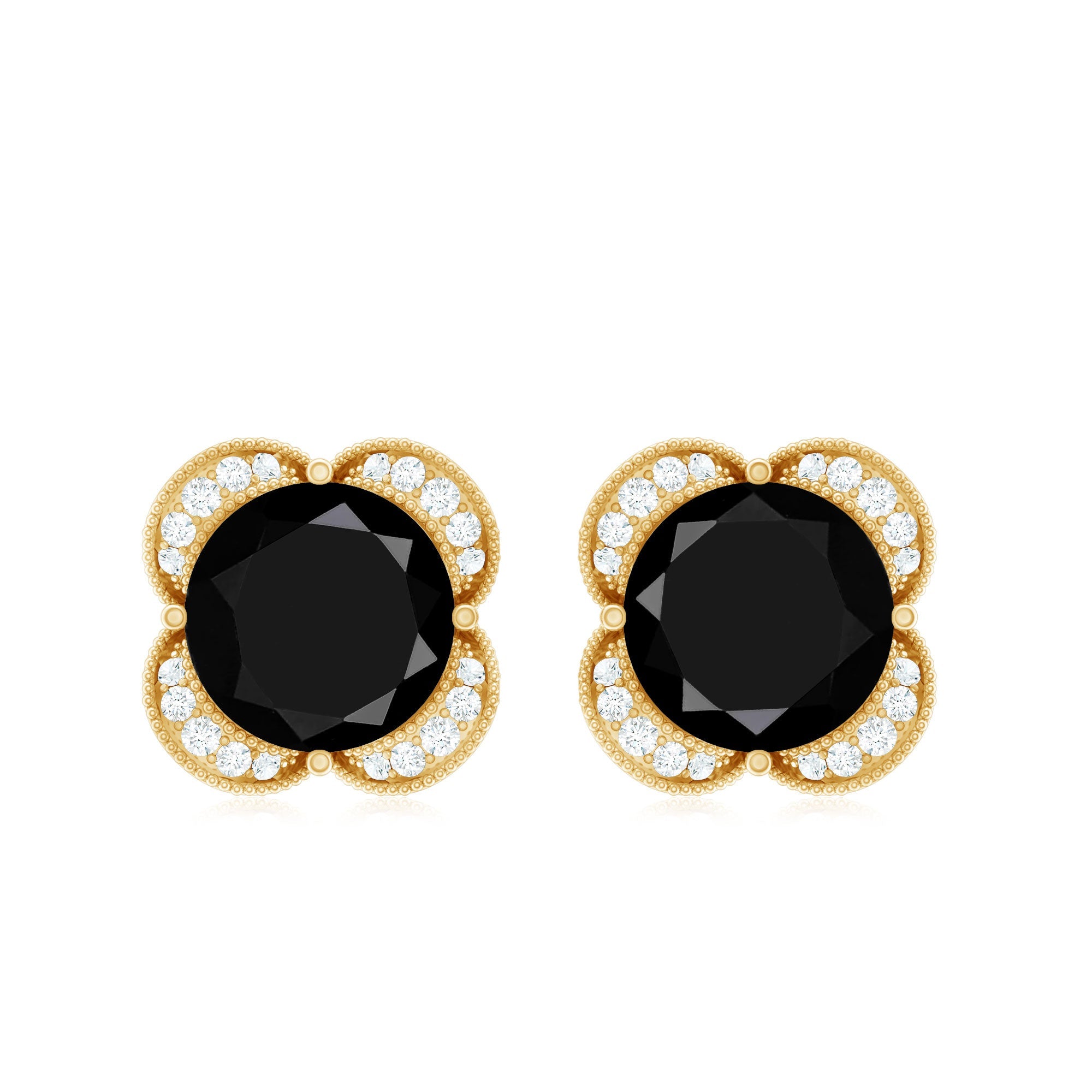 Lab Grown Black Diamond Statement Stud Earrings