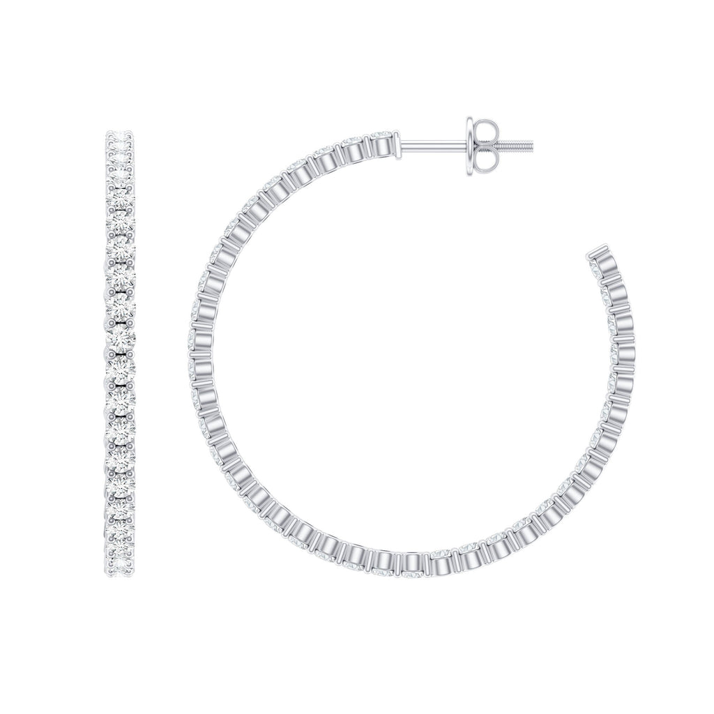 Certified Moissanite Big Hoop Earrings for Women
