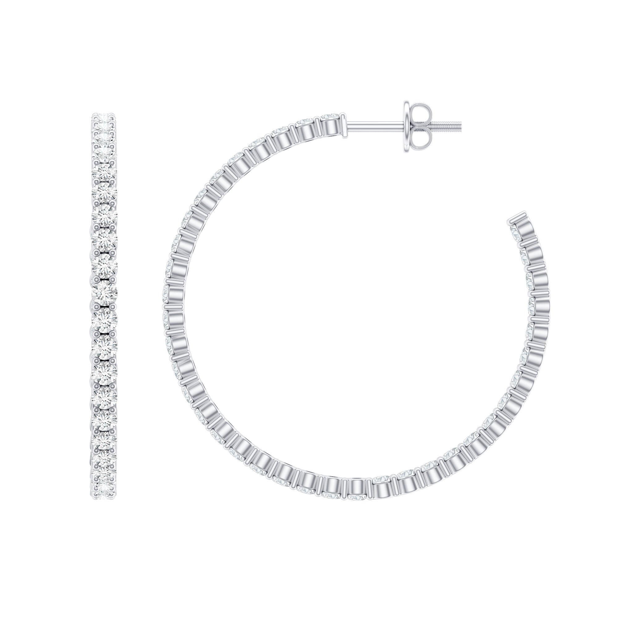 Certified Moissanite Big Hoop Earrings for Women