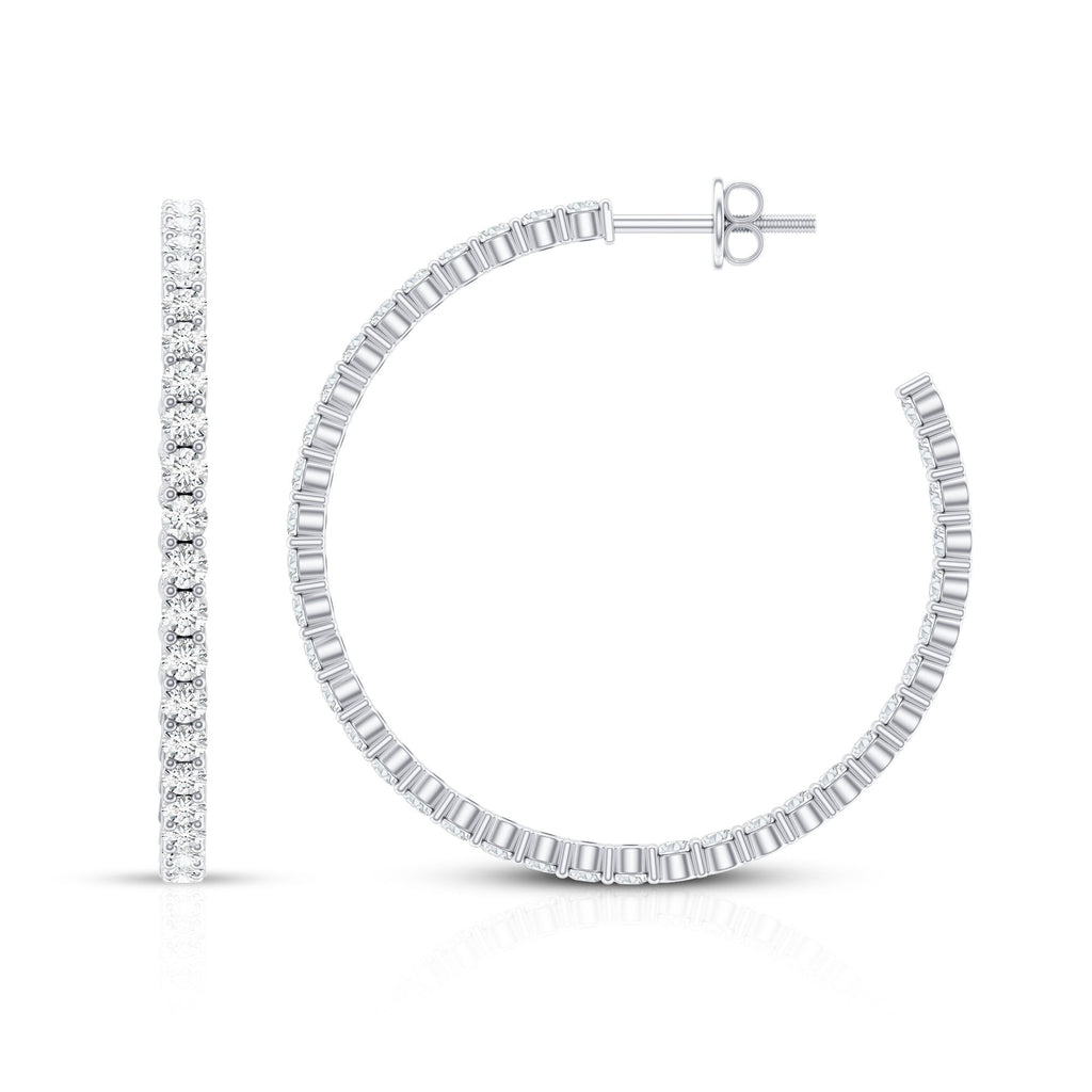 Certified Moissanite Big Hoop Earrings for Women