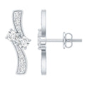 Lab Grown Diamond Two Stone Stud Earrings With Screw Back