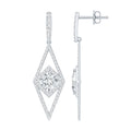 Certified Lab Grown Wedding Dangle Earrings