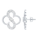Lab Grown Diamond Floral Stud Earrings with Screw Back