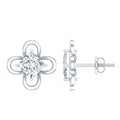 Cute Lab Diamond Flower Stud Earrings