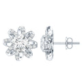 Lab Grown Diamond Round Solitaire Stud Earrings with Screw Back