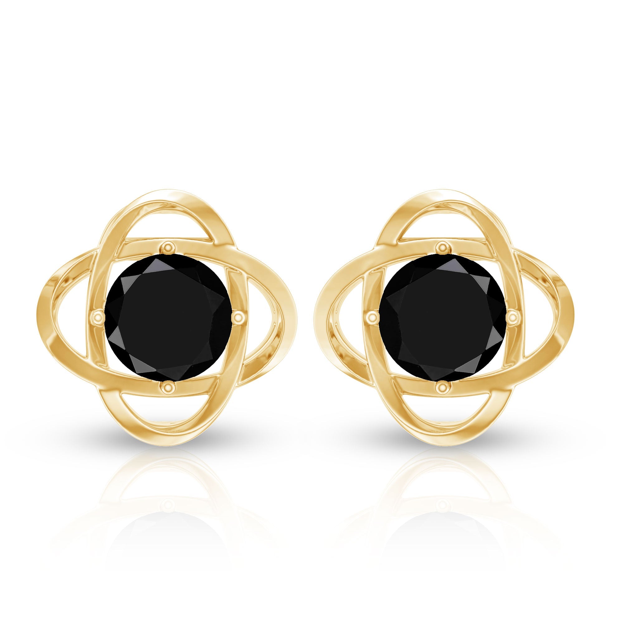 Certified Lab Grown Black Diamond Stud Earrings With Screw Back