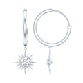 Certified Lab Grown Diamond Sunburst Hoop Earrings