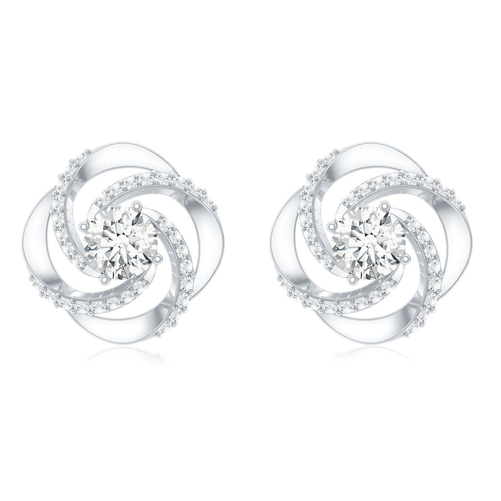 Certified Lab 5 MM Round Diamond Swirl Stud Earrings