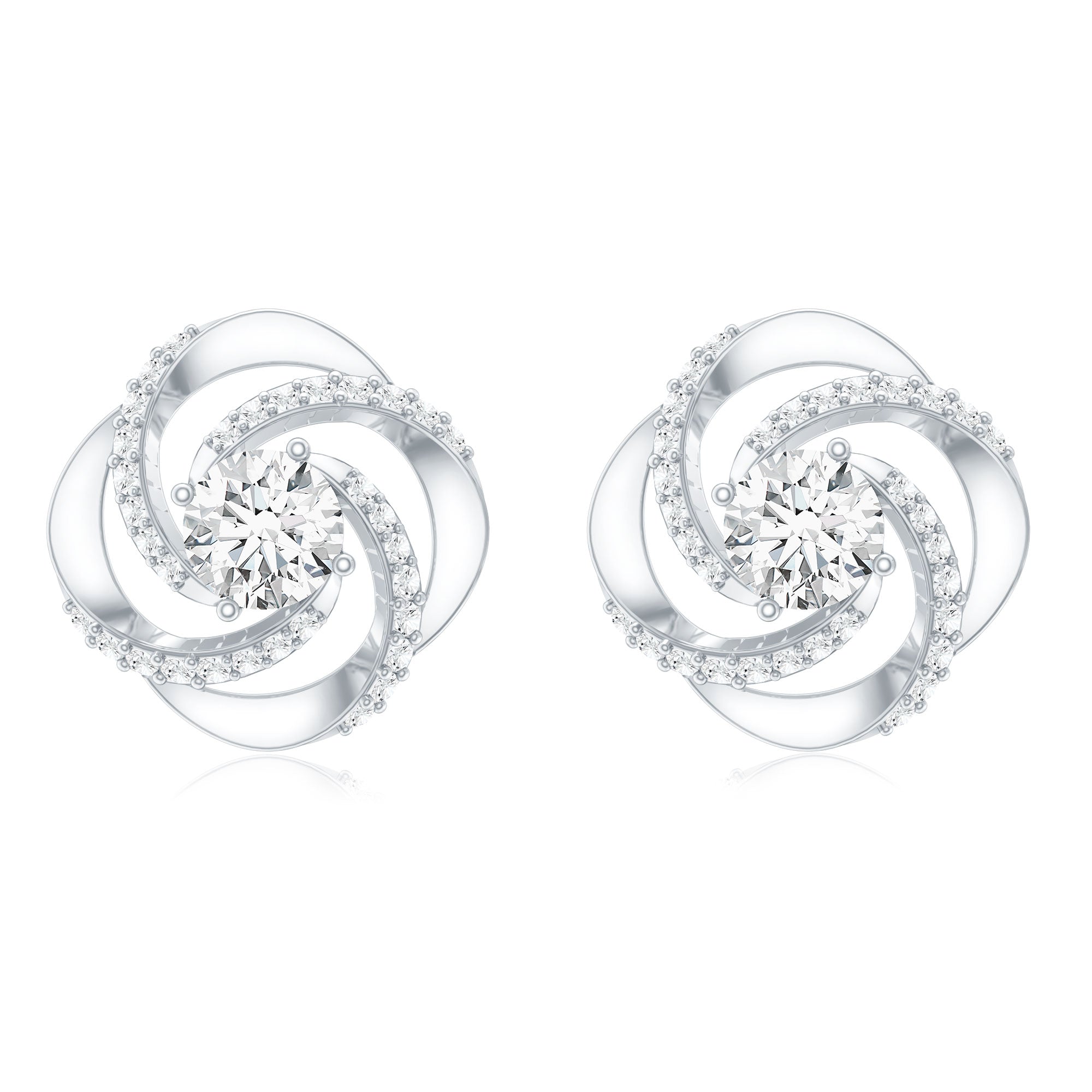 Certified Lab 5 MM Round Diamond Swirl Stud Earrings