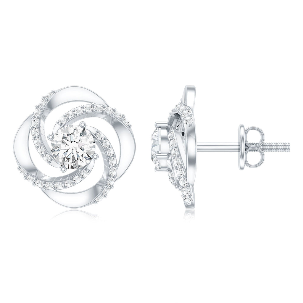 Certified Lab 5 MM Round Diamond Swirl Stud Earrings