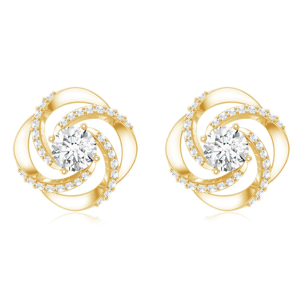 Certified Lab 5 MM Round Diamond Swirl Stud Earrings