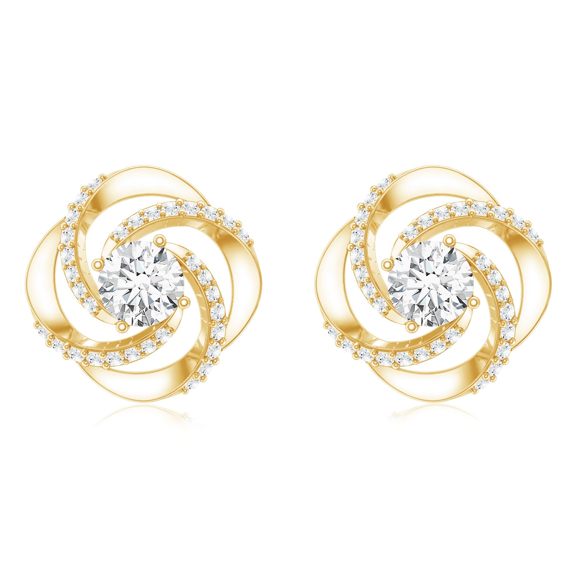 Certified Lab 5 MM Round Diamond Swirl Stud Earrings