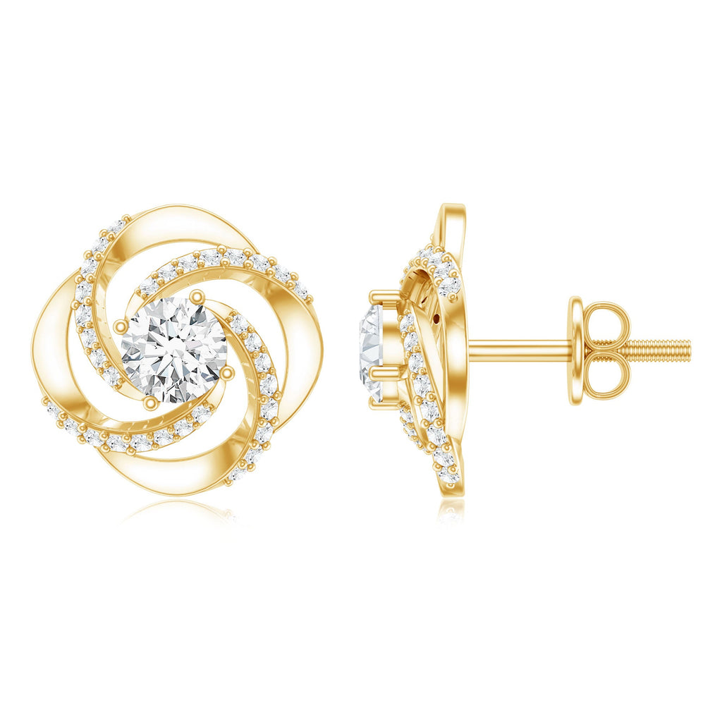 Certified Lab 5 MM Round Diamond Swirl Stud Earrings