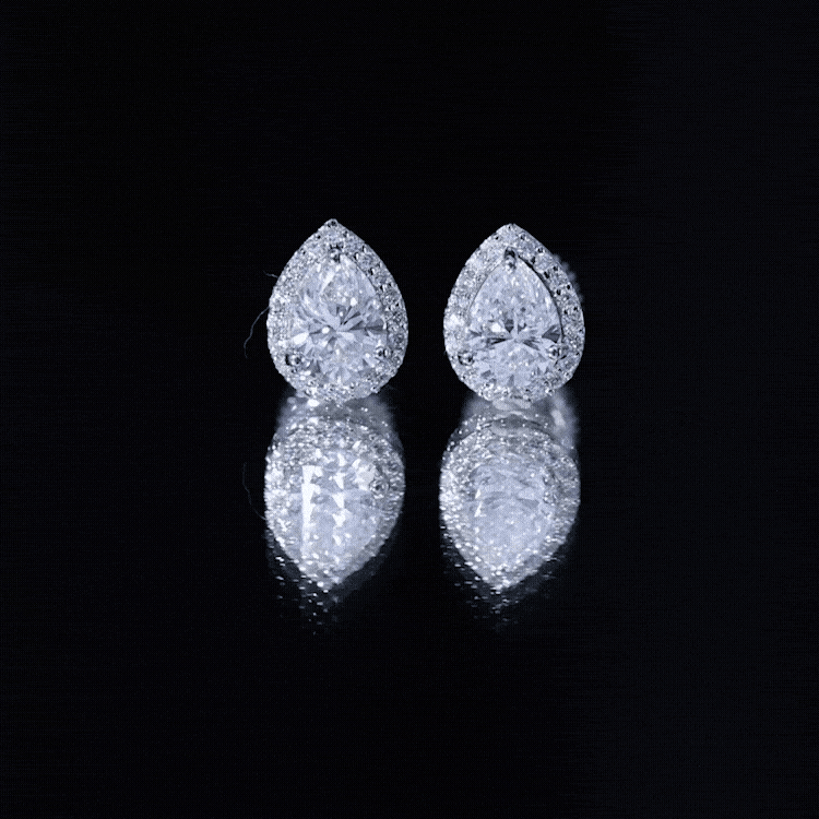 Certified 5X7 MM Lab Grown Diamond Teardrop Stud Earrings