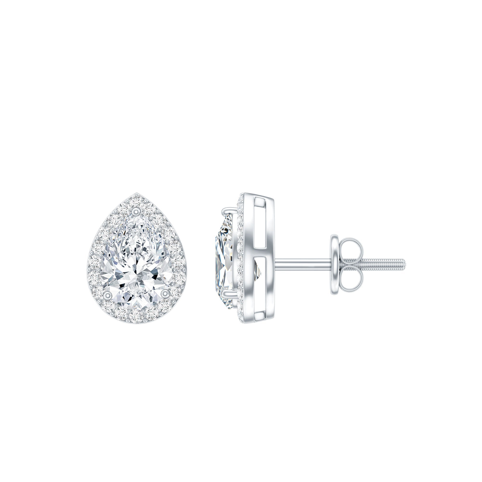 Certified 5X7 MM Lab Grown Diamond Teardrop Stud Earrings