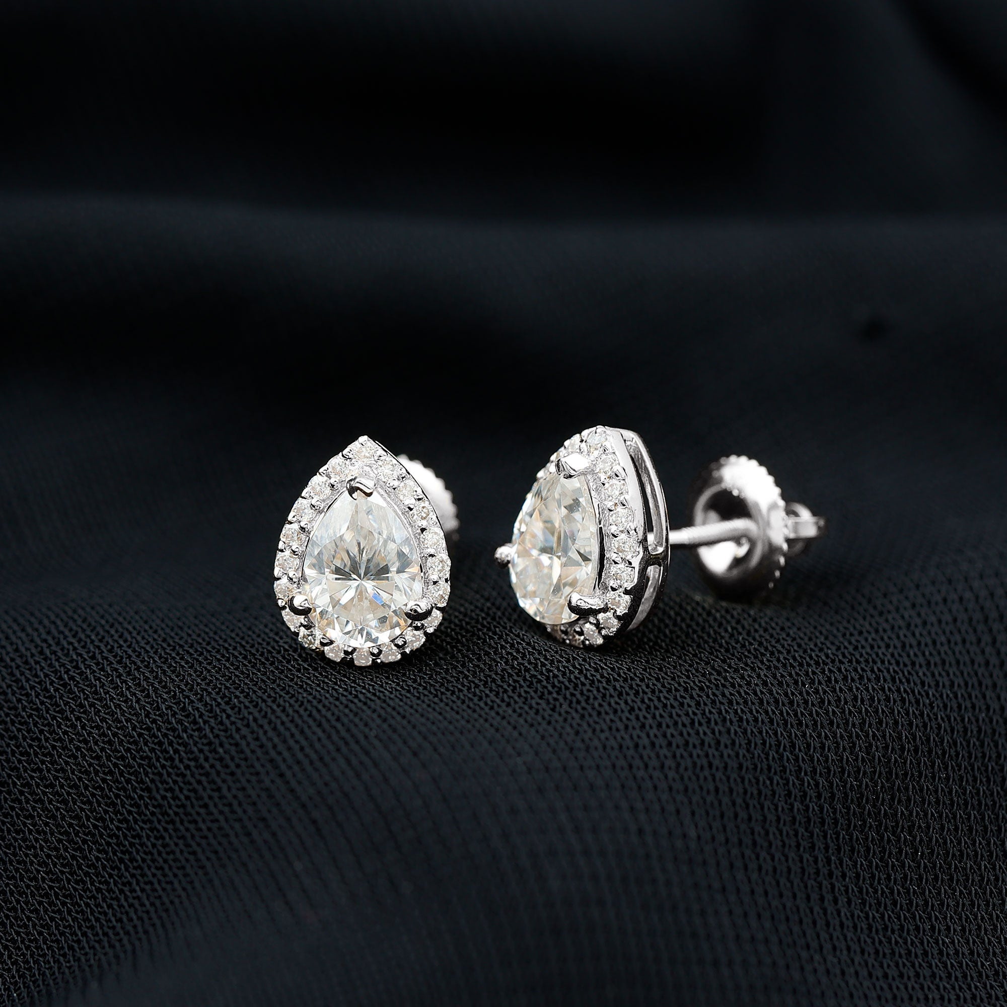 Certified 5X7 MM Lab Grown Diamond Teardrop Stud Earrings