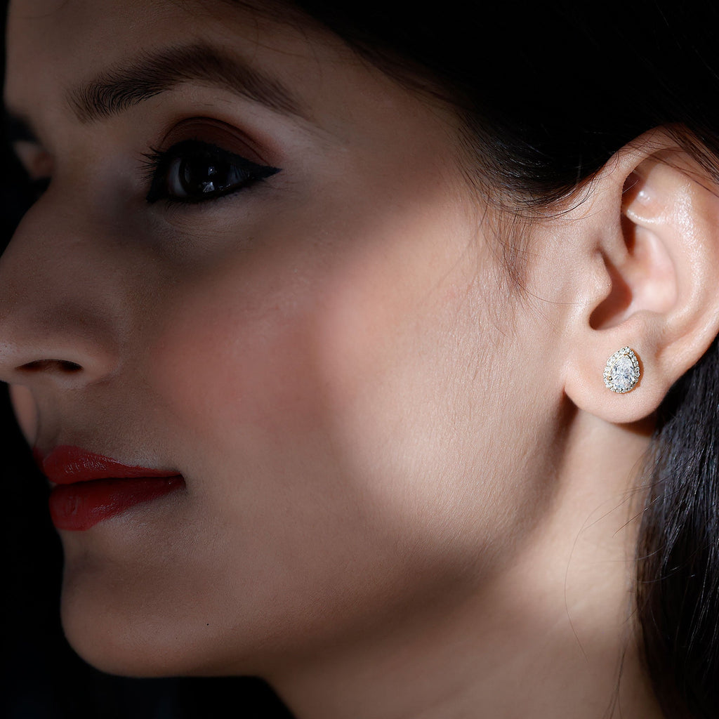 Certified 5X7 MM Lab Grown Diamond Teardrop Stud Earrings