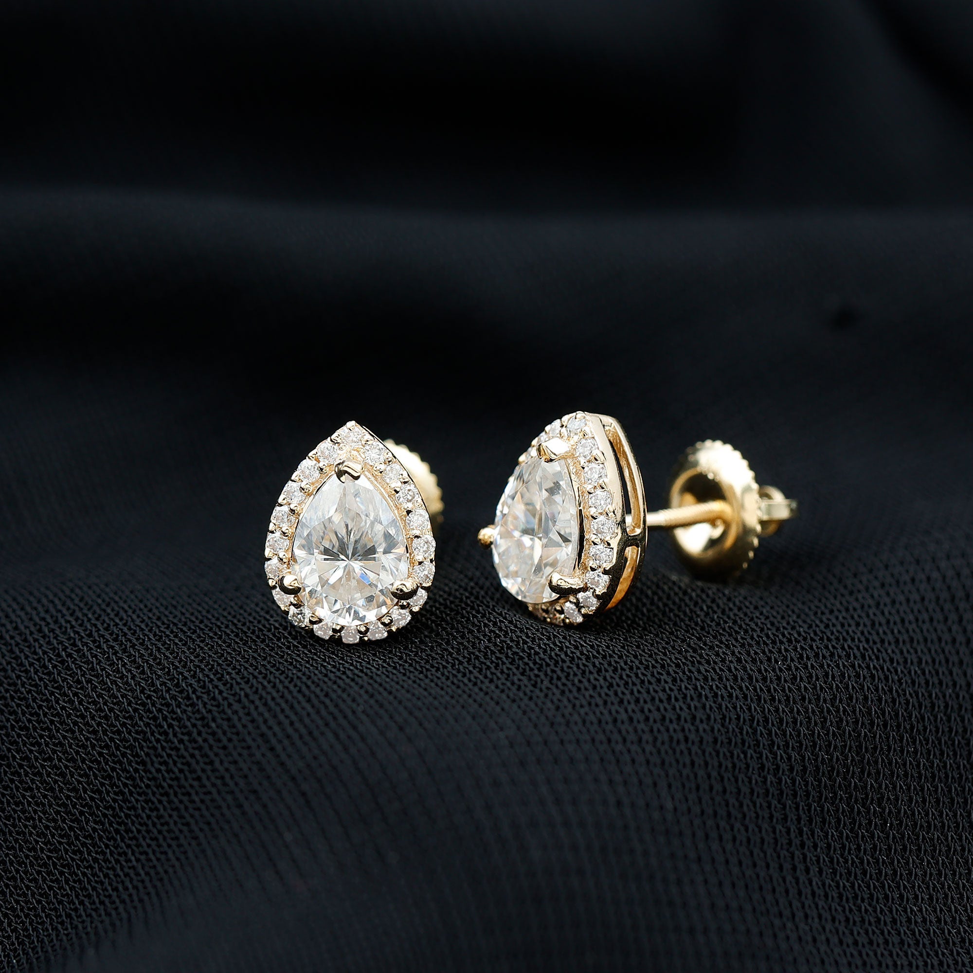 Certified 5X7 MM Lab Grown Diamond Teardrop Stud Earrings