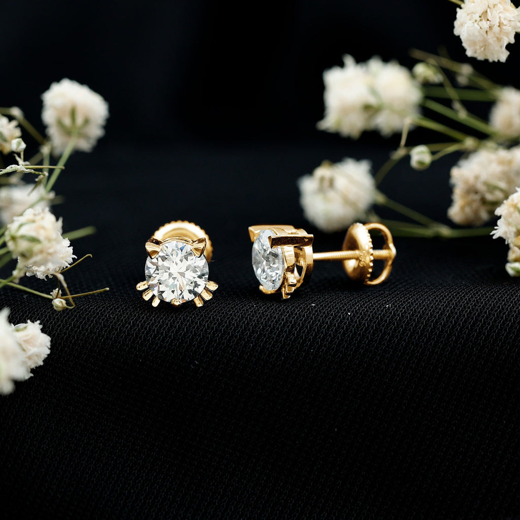 Certified Lab Grown Diamond Hello Kitty Earrings