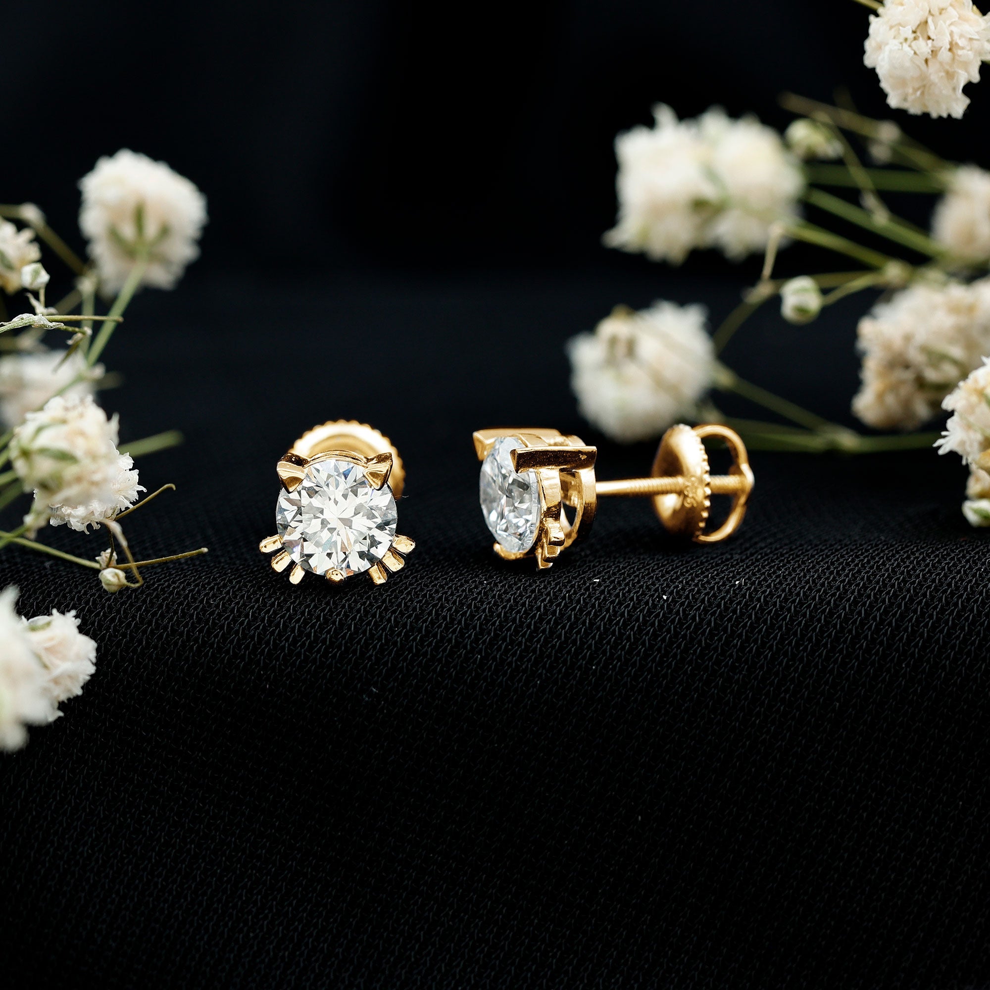 Certified Lab Grown Diamond Hello Kitty Earrings