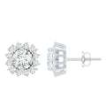 Certified 5 MM Round Lab Grown Diamond Halo Stud Earrings
