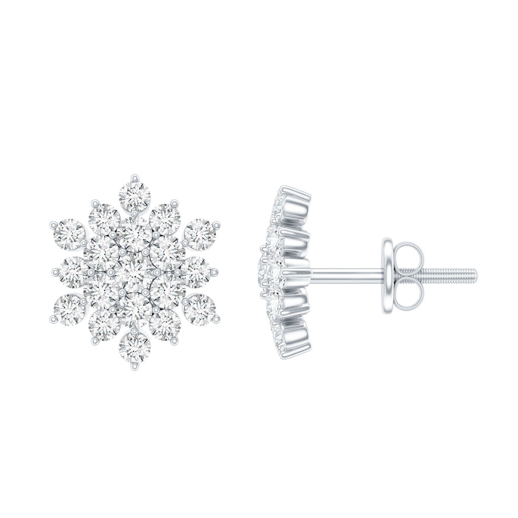 Certified Lab Grown Diamond Flower Statement Earrings