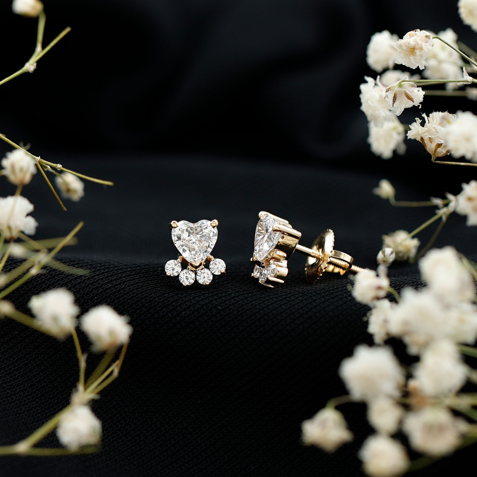 Certified Lab Grown Diamond Dog Paw Stud Earrings