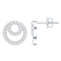 Lab Grown Diamond Double Circle Stud Earrings