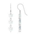 Certified Lab Heart Shaped Diamond Fish Hook Dangle Earrings