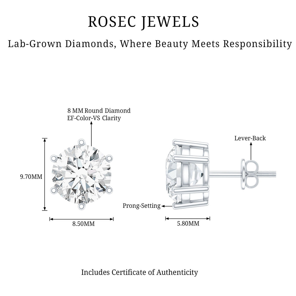 IGI Certified 4 Carat Lab Grown Diamond Solitaire Studs