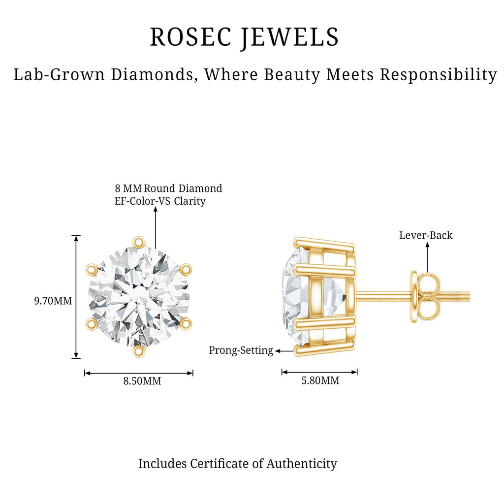 IGI Certified 4 Carat Lab Grown Diamond Solitaire Studs