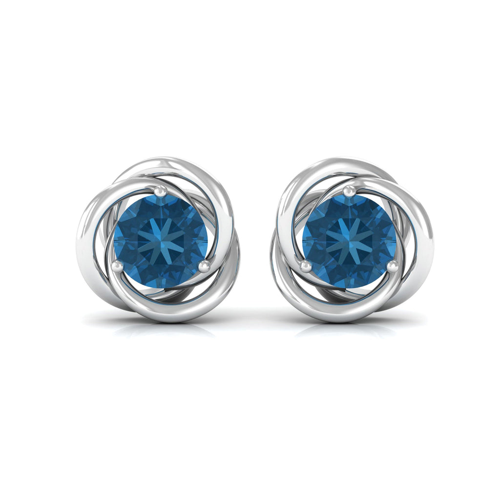 1. 25 CT London Blue Topaz Classic Stud Earrings for Women