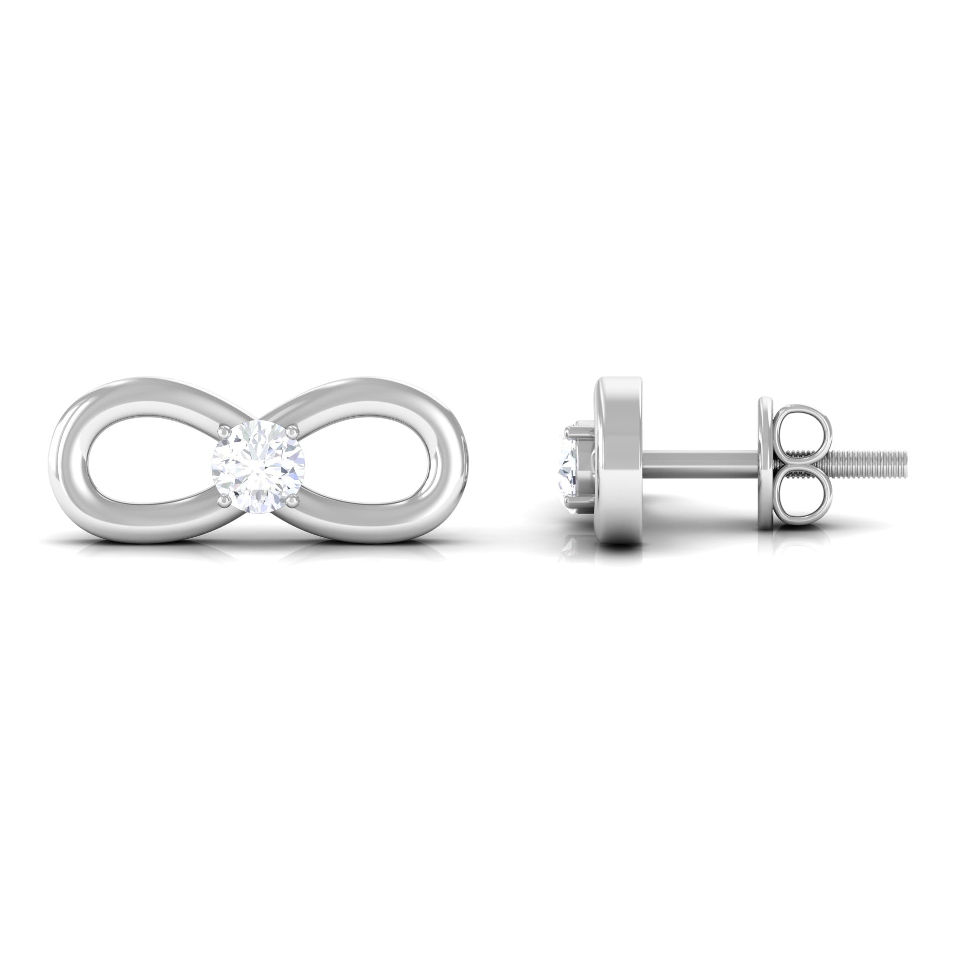 Infinity Stud Earrings for Women with Moissanite