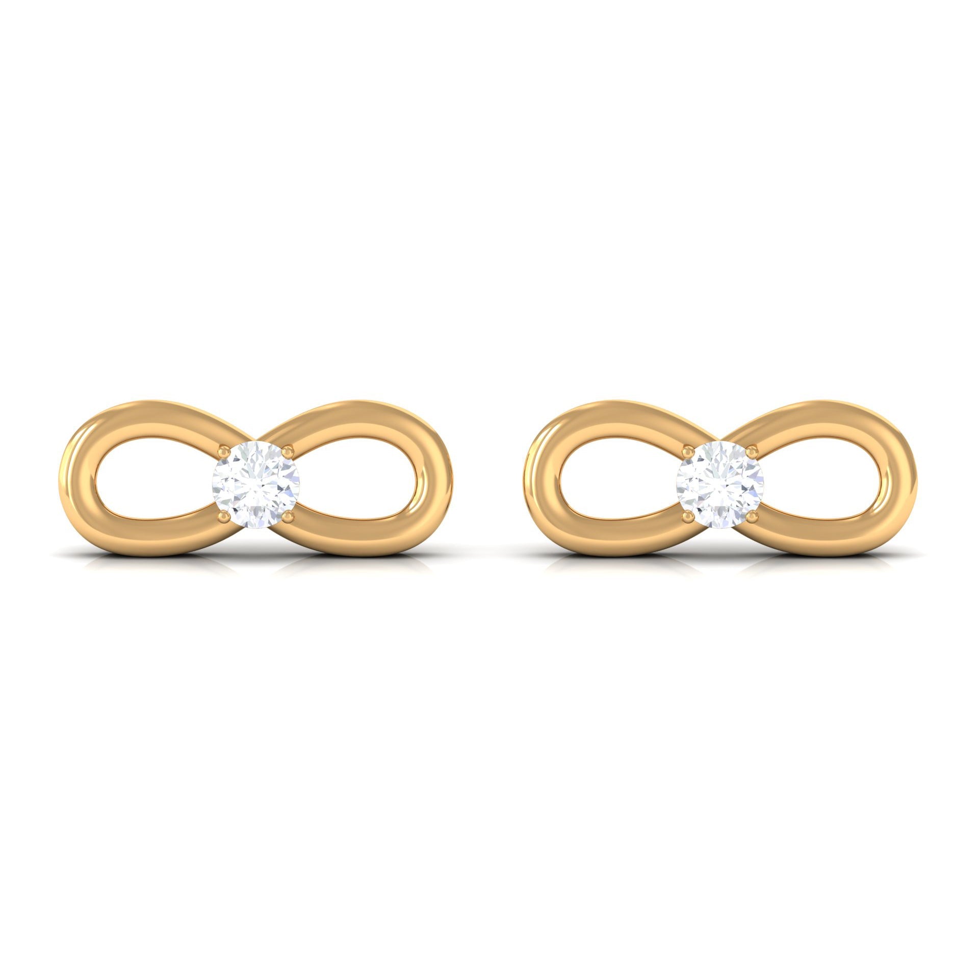 Infinity Stud Earrings for Women with Moissanite