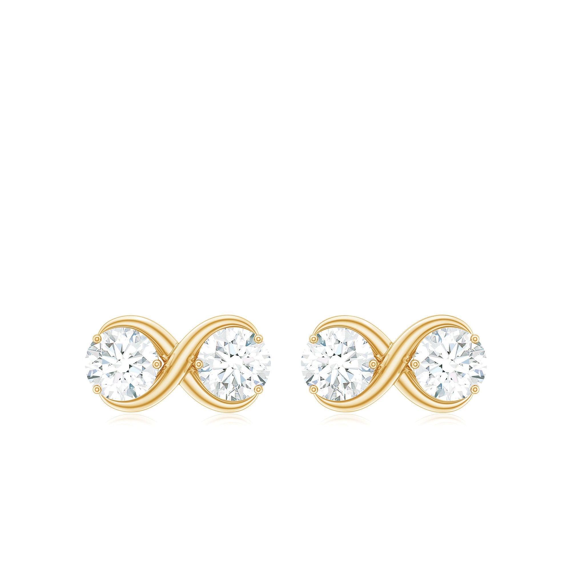 1.25 CT Certified Moissanite Infinity Stud Earrings