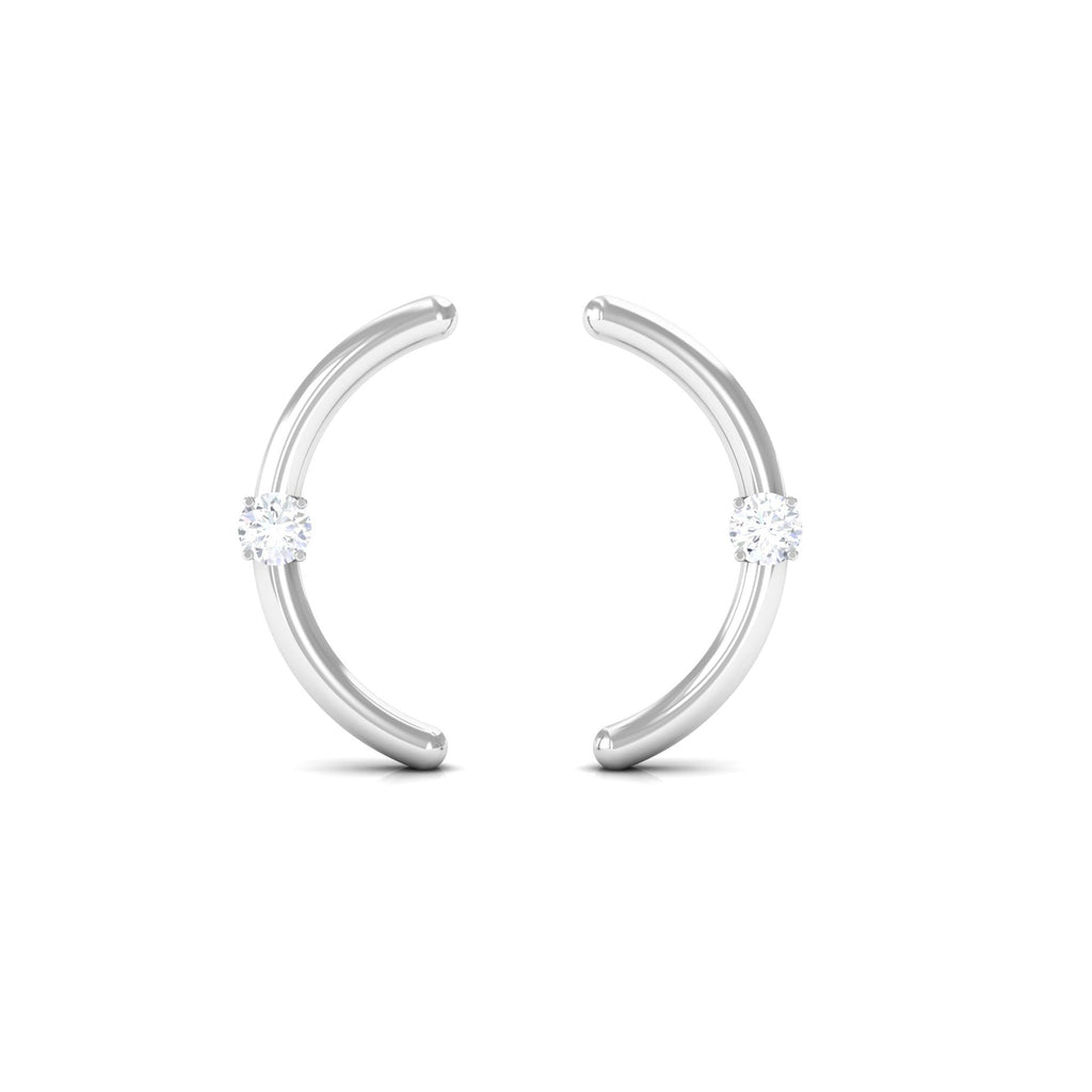 Certified Moissanite Curved Stud Earrings