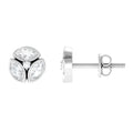 Bezel Set Natural Diamond Cluster Stud Earrings