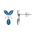 London Blue Topaz and Diamond Flower Drop Earrings