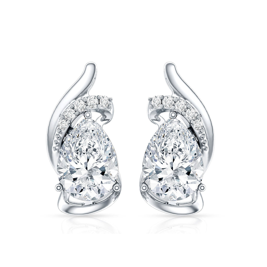 5X7 MM Certified Lab Grown Diamond Teardrop Stud Earrings