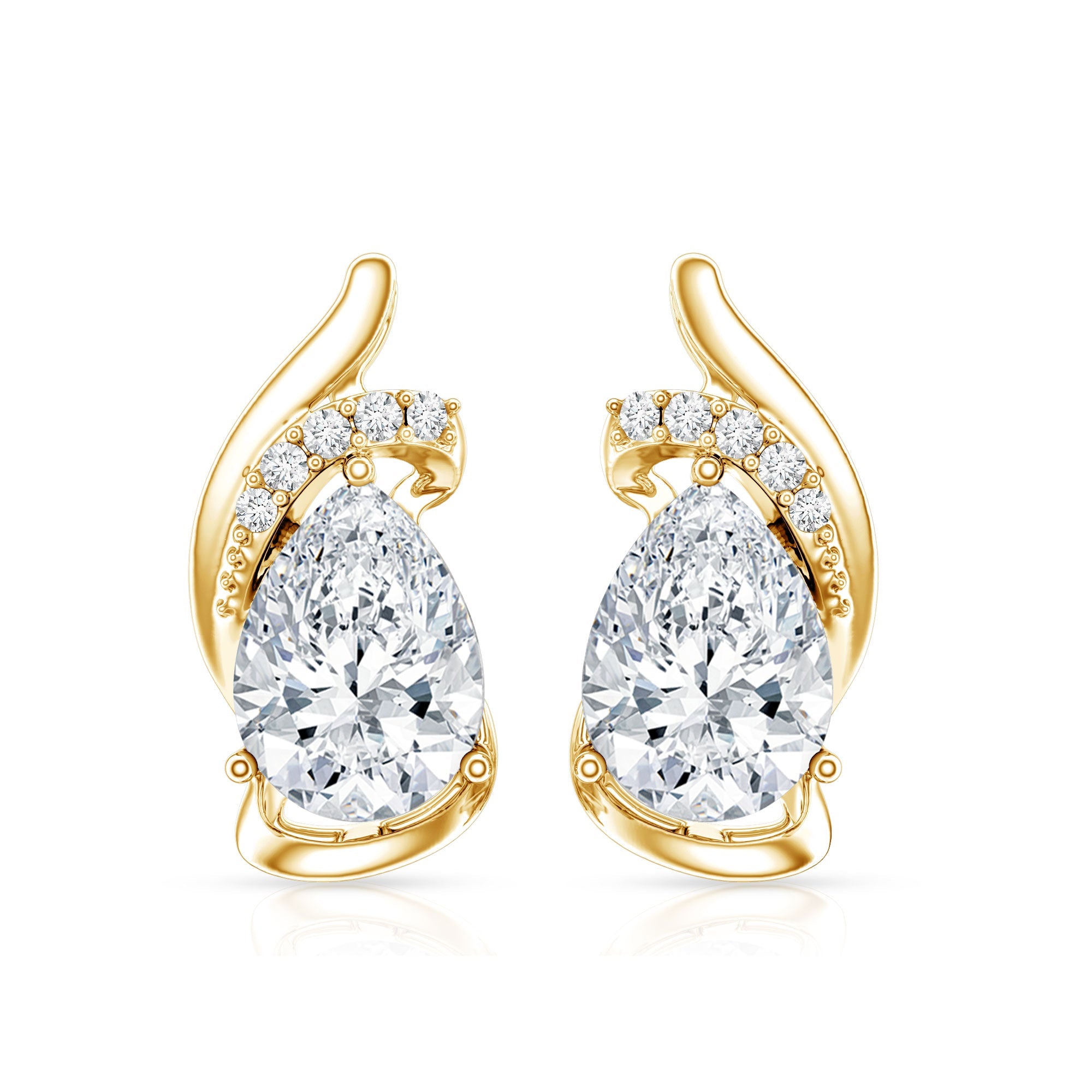 5X7 MM Certified Lab Grown Diamond Teardrop Stud Earrings