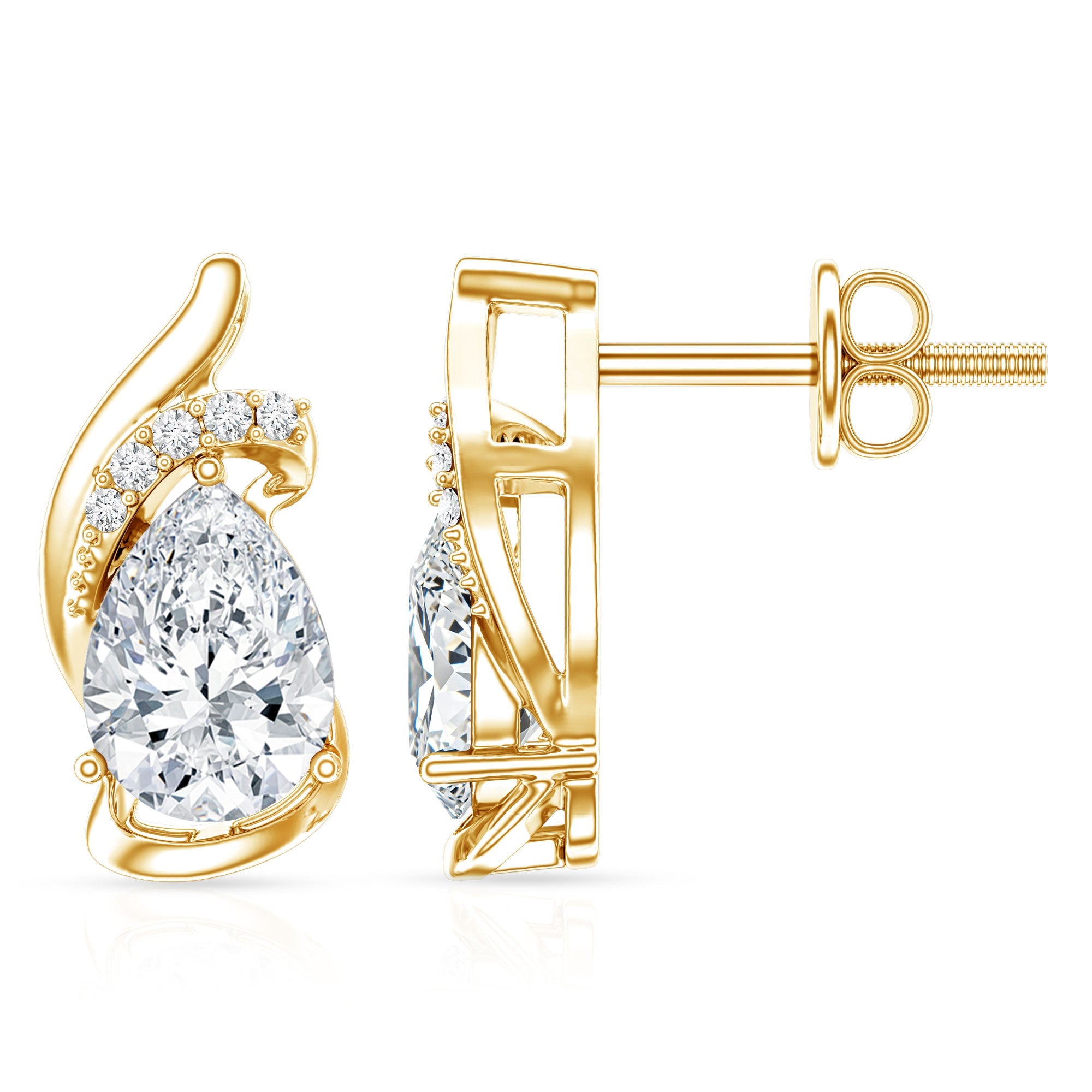 5X7 MM Certified Lab Grown Diamond Teardrop Stud Earrings