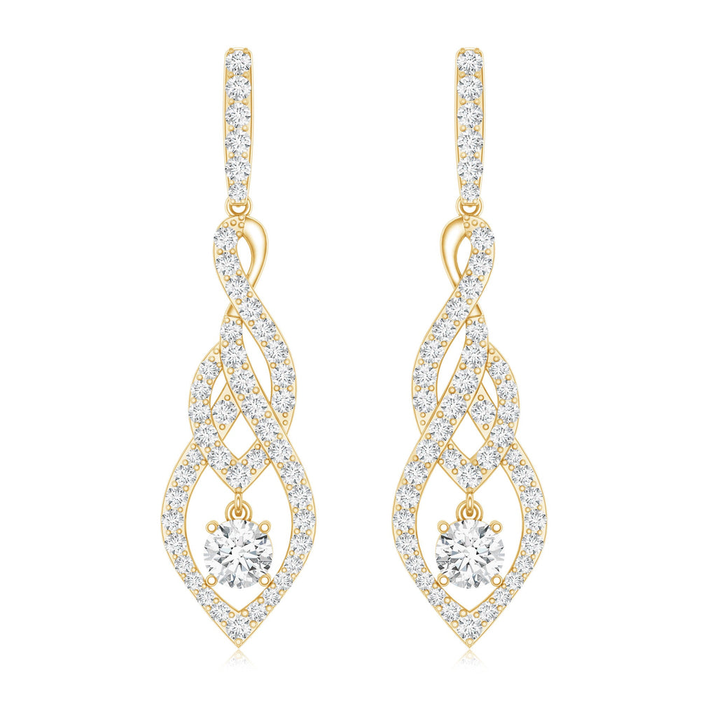 Lab Grown Diamond Long Statement Earrings